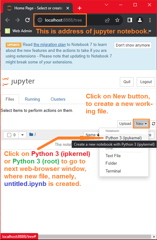 running jupyter notebook