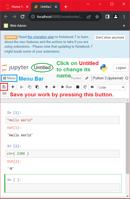 jupyter notebook python codes