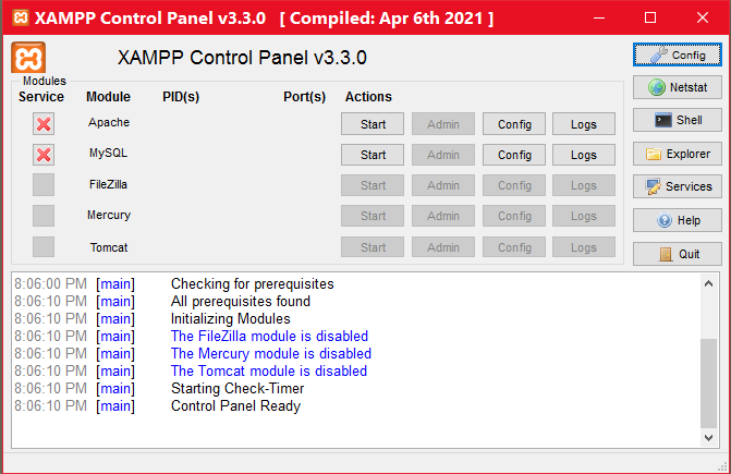 xampp installation step 14