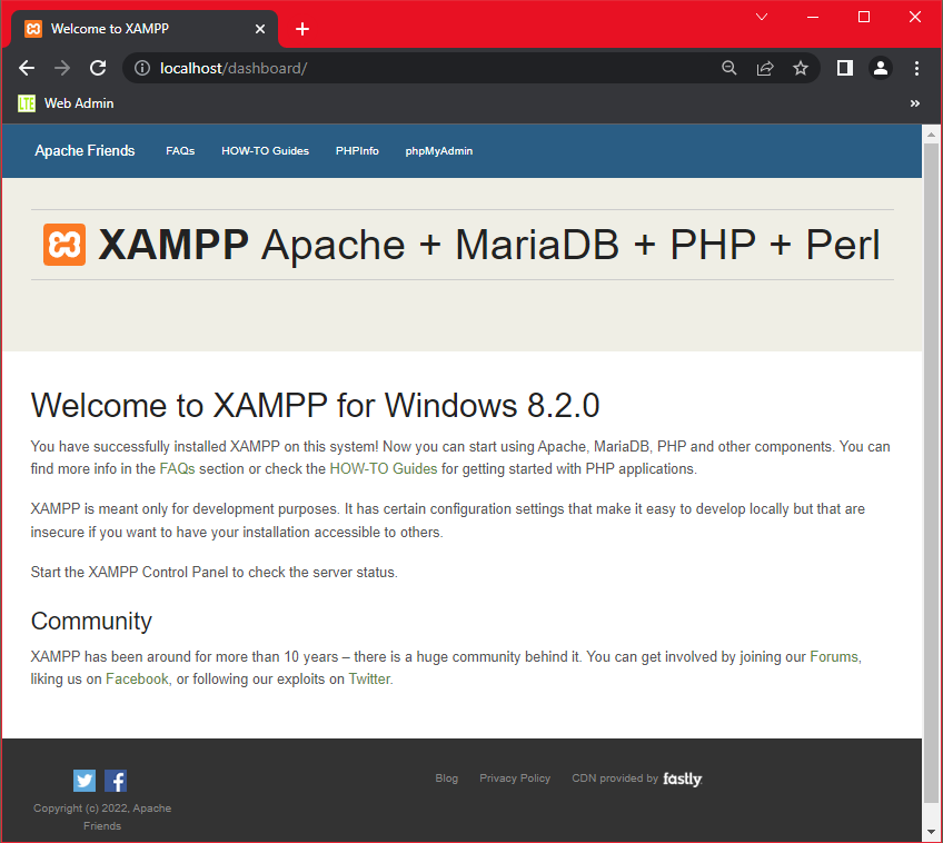 xampp installation step 19